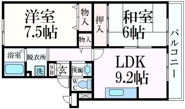 摂津本山駅 徒歩4分 1階の物件間取画像